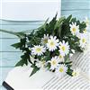 Bakiauli Fiori Finti da Esterno, Un Fascio di 24 Fiori Margherite Bianche, Margherite Finte Artificiali Falsi Decorazione per Vaso Piante Artificiali DIY Arrangements Flower Decoration