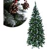 Aurora Store Albero di Natale Pino Rustico Punte Bianche con PIGNE e Bacche, 150 cm, Abete Germogliato innevato con Supporto Base in Metallo, Albero di Natale di Alta qualità, pigne