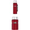 Thermos, Bottiglia Isolante Stainless King, in Acciaio Inox Satinato, capacità 0,47 l, Rosso, 4003.248.120 + Thermos per Alimenti, Acciaio Inox, Rosso Mirtillo, 9,3 x 9,3 x 18,5 cm