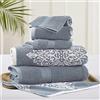 Modern Threads Amrapur Overseas Modern Threads Artesia Damascato 6 pezzi filo reversibile tinto jacquard asciugamano (blu sterling)