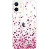 Evetane - Cover in silicone compatibile con iPhone 12 Mini - Protezione morbida, ultra resistente - sottile e trasparente - Cover posteriore - Coriandoli a cuore
