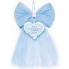 Crociedelizie, fiocco nascita annuncia sorellina fratellino bimba bimbo personalizzato in tulle rosa azzurro con ricamo ricamato elegante semplice coccarda fuori porta cuore