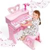 NUKied Pianoforte Elettronico per Bambini|Pianoforte Giocattolo con 37 Tasti - Set Pianola per Bambini| Giocattolo Musicale Ed Educativo Con Microfono Più Modalità Di Musica Leggera, Sgabello