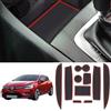 Coleya Tappetini Antiscivolo Compatibile con Renault Clio 4 2013-2019, Tappetini in Gomma per Console Centrale, Portabicchieri, Cuciture Porta, Clio 4 Accessori Tappetino per Auto (Rosso)