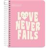 Miquelrius - Taccuino A6, taccuino, 1 nastro, 100 fogli 90 g/m², 7 mm a righe, senza foratura, copertina in cartone rigido, rosa