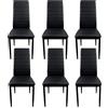 Somnia Descanso - Confezione da 6 sedie imbottite per soggiorno, sala da pranzo. Finiture in ecopelle nera e gambe nere. Modello Tucan. Dimensioni: 39,5 cm (larghezza) x 37,5 cm (profondità) x 96 cm