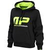 MusclePharm Donne Overhead Hooded Sweat Shirt-Nero/Verde di Calce, X-Small, XS