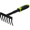 Black Tools® - Rastrello a mano da giardino, per pulire e allentare, manico antiscivolo, resistente alla corrosione, lunghezza 30 cm, per giardino, vasi, aiuole