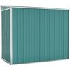 vidaXL Capanno Giardino a Parete Verde 118x194x178 cm Acciaio Zincato