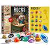 EDUMAN Kit di pietre e minerali da collezione - 16 Minerali e Gemme Preziose Naturali educazione geologica rocce per Bambini 6 7 8 9 10 anni