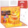 GeeRic 3D Pop Up Biglietto Auguri Compleanno, GeeRic Musica & LED Biglietto d'auguri Torta di Compleanno Biglietto d'auguri con Busta Musica Buon Compleanno Biglietto Auguri per Amici Amanti Genitori Bambini