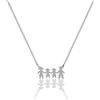 Aka Gioielli® - Collana con Ciondolo Famiglia in Argento 925 Rodiato con 3 o 4 Persone