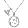 Qings Collana Segno Zodiacale Argento 925 Collane Ciondolo, Regalo per Donne e Ragazze