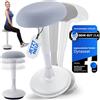 Dynaseat Sgabello ergonomico regolabile in altezza per sedersi e stare in piedi (bianco, 65 - 85 variante) - Sgabello da ufficio ergonomico - Sgabello da scrivania con effetto oscillante - Supporto