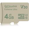 Cloudisk Scheda di memoria Micro SD Extreme Ultra V30 U3 C10 A1 MicroSD Card TF (1 confezione da 4 GB)