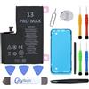 OnlyTech Batteria di ricambio premium per iPhone 13 Pro Max - 4352 mAh, identico all'originale, kit di 12 strumenti professionali e adesivo schermo inclusi