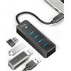 IDSONIX SMART INTERACTIVE iDsonix Hub USB C, 4 Porte USB C Hub 3.0 Portable Travel con USB 3.0 5Gbps indicatore LED per MacBook, Mac Pro/Mini, iMac, Linux, Windows, Mac OS, Disco U, HDD