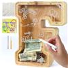 Lakpopya Salvadanaio in Legno Grand per Bambini Adulti Salvadanaio Lettre Personalizzato di A-Z con Area di Destinazione Salvadanaio Apribile Trasparente per Decorazione Regalo Battesimo (F)
