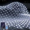 JIMACRO Luci a Rete Solare per Esterni, 1.5 m x 1.5 m 96 LEDs Rete Luminosa con 8 Modalità, Telecomando, Impermeabili Rete di Luci Natale per Giardino, Albero, Natale, Matrimonio, Festa