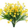 MIHOUNION Fiori Finti Artificiali, 4 PCS narcisi Finti Fiori di plastica Yellow Arbusti Piante Cespugli di plastica Coperta Esterni Esterni pianta Gancio di Fiore Fioriera Cimitero Decor