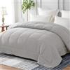 Yebeda Piumino per 4 Stagioni, 200 x 200 cm, Trapunta in Microfibra, Piumone per Letto Matrimoniale, Traspirante e Super Morbido per Tutte le Stagioni, Grigio Chiaro