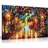 Panther Print Leonid Afremov - Dipinto a olio astratto su tela da parete per soggiorno, decorazione casa, Farewell to Anger, 31x20cm (12x8in)