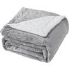 Good Nite Coperta in pile Sherpa reversibile, 230 x 270 cm, soffice e calda, per letto domestico e in viaggio (grigio, super king size)