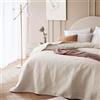 room99 Leila Elegante copriletto in crema, 240 x 260 cm, versatile come copriletto o copridivano, coperta per letto e divano, trapunta stile ideale come bedspread