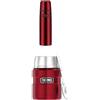 Thermos Leggero e Compatto Bottiglia, Acciaio Inossidabile, Cranberry Red Polished, 0,75 l + Thermos Speisegefäß Stainless King Edelstahl Lackiert Cranberry 0, 47 L