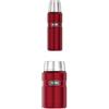 Thermos, Bottiglia Isolante Stainless King, in Acciaio Inox Satinato, 0,47 l, Rosso, 4003.248.047 + Thermos per Alimenti, Acciaio Inox, Rosso Mirtillo, 9,3 x 9,3 x 18,5 cm