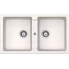 Schock PRONTA CONSEGNA - SPEDIZIONE IMMEDIATA Lavello incasso 2 Vasche Uguali Reversibile sopratop sottotop 86 x 50 cm CRISTALITE Bianco Assoluto PRIMUS N200 SCHOCK PRIN200EAP01