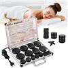 Fachmach 21 Pezzi Hot Stone Massage Kit Professionale,Pietre Massaggio Hot Stone con Scatola Rocce Riscaldate Terapia di Rilassamento Muscolare Pietra Calda per Rilassa,Guarisce e Allevia il Dolore (21)