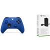 Microsoft Xbox Wireless Controller, Blu Shock + Xbox Kit Play and Charge