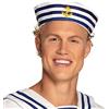 Boland- Cappello Marinaio Navy Sailor per Adulti, Bianco/Blu, Taglia Unica, 44355