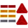BEIJISTAR Catarifrangente Rimorchio, 2 x Catarifrangente Autoadesivo Triangolare Rosso, 2 x Rosso 4 x Giallo 2 x Bianco Catarifrangente Autoadesivo Rettangolare, per Camion Rimorchio RV Caravan