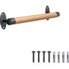 SELEWARE Corrimano in legno 40,6 cm, per scale interne, robusti brackets in metallo, barra di sostegno per anziani, rotondo 3,3 cm