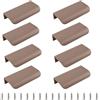 MOROBOR Maniglia a scomparsa, stile moderno, curva, in lega di alluminio, maniglia invisibile, per armadio, hardware, cassetto, 80 mm, marrone, 8 pezzi