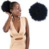 Happyupcity Parrucca sintetica per capelli ricci corti con coulisse afro nero da 20,3 cm