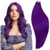 RUNATURE 20 Pollice/50cm Viola Tape in Extension Adesive Capelli Veri Colore Viola Extension Capelli Biadesivo Remy Hair Tape Adesive Extension Capelli Colorati 10 Pcs/25g