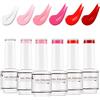 Nicedeco Kit Smalto Semipermanente Rosso Unghie Rosa Smalti Gel per Unghie Lampada UV LED Soak Off Nail Polish Normal Set 18, 6x8ML