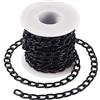 Boutigem Catene a maglia barbazzale ovale in alluminio, 5 m, colore nero, intrecciate, 13,5 x 8 x 2 mm, per fai da te, collane, bracciali, artigianato