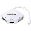 cabledeconn adattatore multiporta, da USB-C 3.1 di tipo C (compatibile con Thunderbolt 3) a HDMI DVI VGA 4 K, per MacBook Pro, bianco