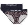 Emporio Armani Men's 2-Pack Classic Pattern Mix Brief Slip Boxer, Marine Print/Marine, XL (Pacco da 2) Uomini