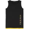 FREDDY - Canotta Donna in Jersey con Inserto Colorato sul Fondo, Donna, Nero, Medium