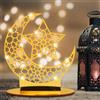 Qunkun Ramadan Eid Mubarak Decorazione, Eid Mubarak Acrilico Ornamento Luna Stelle Lampada Luce Eid Mubarak Decorazione da Tavolo Ramadan Luna Luce Notte Eid Mubarak Decorazione Casa Regalo Fai da Te