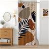 Uiiooazy Tenda Doccia Antimuffa, Tenda da Doccia Piccola 90x180cm Grigio Boho Chic Arancia Astratta Foglie Blu Navy Tende da Bagno Tessuto Lavabile Impermeabile Tende per Vasca da Bagno con 6 Anelli