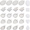 UNICRAFTALE 30 Set 5 Stili Cabochon Impostazioni Ciondolo 304 Vassoi con Cornice Vuota In Acciaio Inossidabile Ovale A Goccia Cuore Piatto Rotondo Base Quadrata Cabochon Charm con Cabochon In Vetro