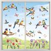 HIQE-FL 9 Pezzi Adesivi per Finestre Primavera,Vetrofanie Primavera Finestre Farfalle Decorative,Farfalla Fiore Albero Vetrofanie,Addobbi Sticker,vetrofanie Primavera,per Finestra Vetrina Specchio Fai da Te