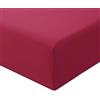 RUIKASI Lenzuolo con Angoli Matrimoniale - Oeko Tex Lenzuola Sotto con Angoli ed Elastico per Letto in Microfibra, 160x200 Rosso