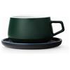 Viva Scandinavia Ella, tazza da tè o caffè con piattino, in porcellana, con manico, 0,3 L, verde pino